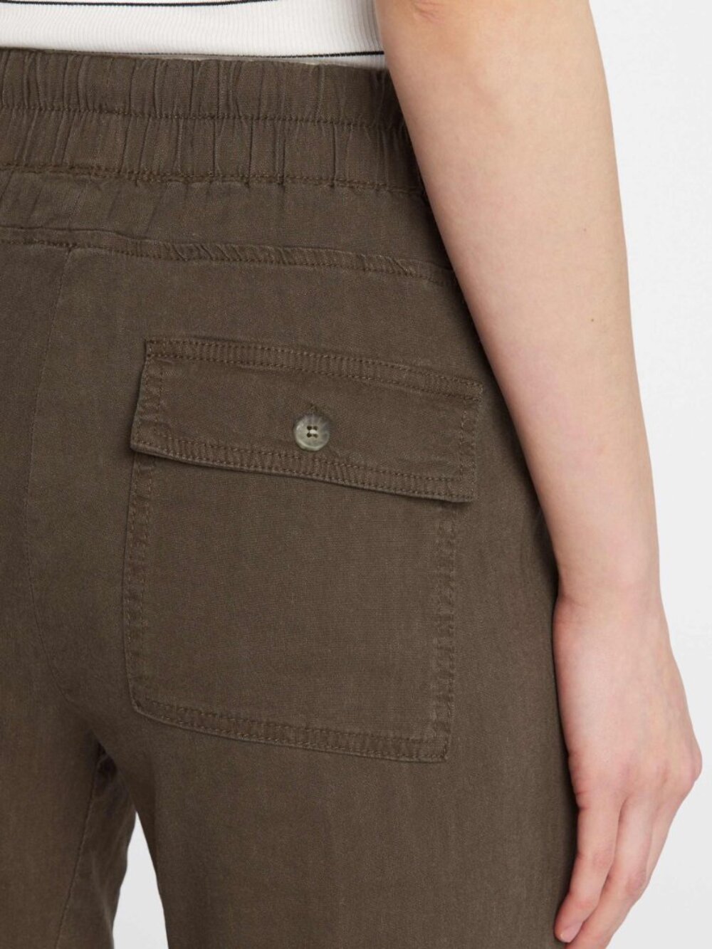 KUT FROM THE KLOTH - Sandra Smocked Waist Linen Pant - Picture 2 of 5